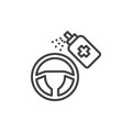 Steering wheel disinfecting line icon