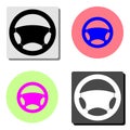 Steering wheel. flat vector icon