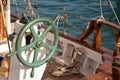 Steering Wheel of Greek Fishing Boat Royalty Free Stock Photo