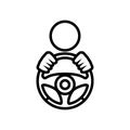 Steering wheel icon flat vector template design trendy Royalty Free Stock Photo