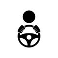 Steering wheel icon flat vector template design trendy Royalty Free Stock Photo