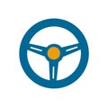 Steering wheel icon in trendy flat style. Vector illustration. EPS 10. Royalty Free Stock Photo