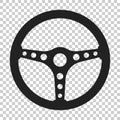 Steering wheel icon. Vector illustration on isolated transparent