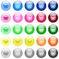 Steering wheel icons in color glossy buttons