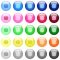 Steering wheel icons in color glossy buttons