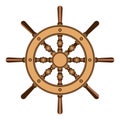 1301 steering wheel, image of the steering wheel, element of the ship, isolate on a white background, vector illustration Royalty Free Stock Photo