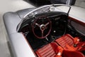 steering wheel, Interior, cockpit vintage Porsche 550 Spyder Cabrio 1956 classic car, automotive passion, evolution sports cars, Royalty Free Stock Photo