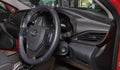 Steering Wheel at Left Frame and Car Dashboard and Console of Toyota Yaris Ativ 2020
