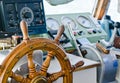 Steering wheel of an old sailing vessel Royalty Free Stock Photo