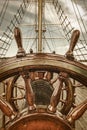 Steering wheel of a sail boat Royalty Free Stock Photo