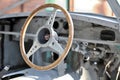 Steering Wheel in Scrapped Car Royalty Free Stock Photo