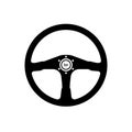 Steering Wheel Silhouette. Black and White Icon Design Element on Isolated White Background Royalty Free Stock Photo