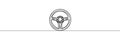 Steering wheel symbol in continuous line drawing style. Line art of steering wheel icon. Vector illustration. Royalty Free Stock Photo