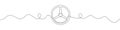 Steering wheel symbol in continuous line drawing style. Line art of steering wheel icon Royalty Free Stock Photo