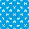 Steering wheel of taxi pattern seamless blue