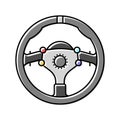 steering wheel vehicle auto color icon vector illustration