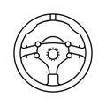 steering wheel vehicle auto line icon vector illustration