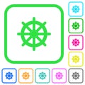 Steering wheel vivid colored flat icons icons