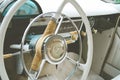 Steering wheel of Wolga car Royalty Free Stock Photo