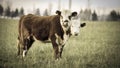 Steers grazing Royalty Free Stock Photo