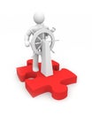 Steersman on puzzle Royalty Free Stock Photo