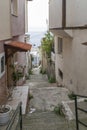 Steets and building in old town of city of Kavala, East Macedonia and Thrace, Greece