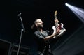 Placebo british band bass/guitar lead player Stefan Olsdal during show Royalty Free Stock Photo