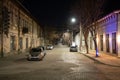 Stefan cel Mare street in Giurgiu, Romania, at night