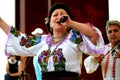 Stefania Rares singing for Romanians from Italy. Royalty Free Stock Photo