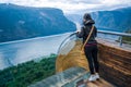 Stegastein Lookout Beautiful Nature Norway observation deck view Royalty Free Stock Photo