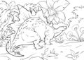 Stegosaurus dinosaur adult coloring book page Royalty Free Stock Photo