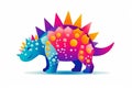 Stegosaurus. Dinosaur, cartoon style, kids content. Royalty Free Stock Photo