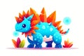 Stegosaurus. Dinosaur, cartoon style, kids content. Royalty Free Stock Photo