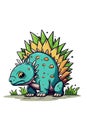 Stegosaurus. Dinosaur, cartoon style, kids content. Royalty Free Stock Photo