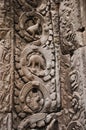 Stegosaurus dinosaur carving on the wall in Ta Prohm temple Royalty Free Stock Photo