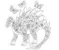 Stegosaurus dinosaur coloring book page