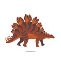 Stegosaurus, dinosaur of late Jurassic period with upright plates and tail tipped with spikes.