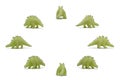 Stegosaurus dinosaur toy called glowing in the dark on isolated white background Royalty Free Stock Photo