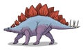 Stegosaurus dinosaur vector illustration in cartoon style Royalty Free Stock Photo