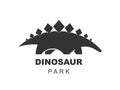 Stegosaurus dinosaur vector logo design element. Jurassic park world. Dinosaurs silhouette isolated on white background. Dino icon