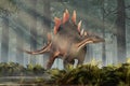 Stegosaurus in a Forest Royalty Free Stock Photo