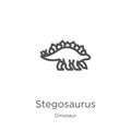 stegosaurus icon vector from dinosaur collection. Thin line stegosaurus outline icon vector illustration. Outline, thin line Royalty Free Stock Photo