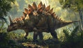 Stegosaurus with its distinctive plates and spiked tail