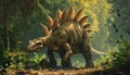 Stegosaurus with its distinctive plates and spiked tail