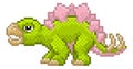 Stegosaurus Pixel Art Dinosaur Video Game Cartoon