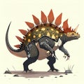 Stegosaurus, prehistoric reptile. Illustration on white background. Generative AI