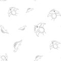 Stegosaurus and pterodactyl seamless pattern