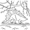 Stegosaurus. Coloring book for children and adults