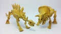 Stegosaurus and Triceratops skeleton dinosaur toy