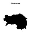 Steiermark outline map Royalty Free Stock Photo